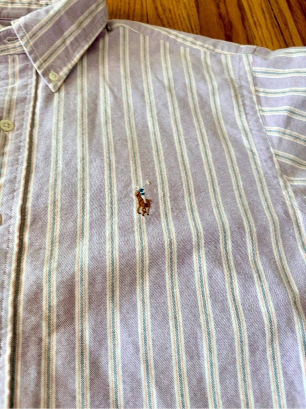 Ralph Lauren Classic Fit Pale Striped Short Sleeve Button Down